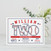 ボーイベースボールセカンド誕生日招待状 招待状 (スタンド正面)