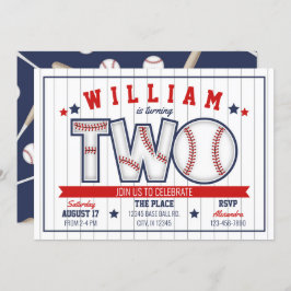 ボーイベースボールセカンド誕生日招待状 招待状