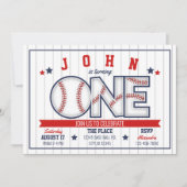 ボーイベースボールファースト誕生日招待状 招待状 (正面)