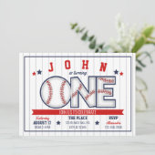 ボーイベースボールファースト誕生日招待状 招待状 (スタンド正面)