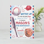 ボーイベースボール誕生日 招待状 (スタンド正面)