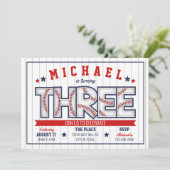 ボーイベースボール3rd誕生日招待状 招待状 (スタンド正面)