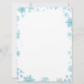 ボーイペンギンウィンタースノーフレークベビーシャワー招待状 招待状 (裏面)