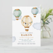 ボーイホットエアバルーン誕生日招待状 招待状 (スタンド正面)