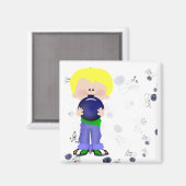 ボーイボウリングをする人、 クリケットの投手 マグネット (正面/裏面)