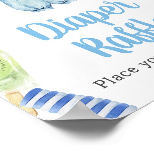 ボーイポプシクルベビーシャワーおむつラッフル ポスター (角)