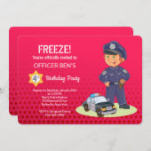 ボーイポリスバースデーパーティ招待状 招待状 (正面/裏面)