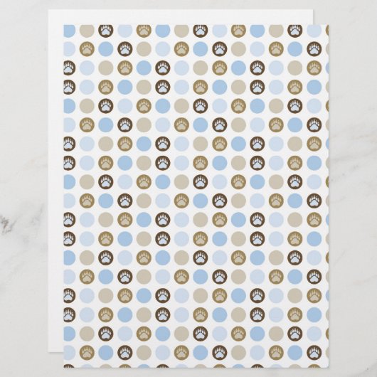 ボーイポープリント水玉模様スクラップブック紙 (正面/裏面)