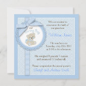 ボーイポープリント水玉模様誕生発表広場 招待状 (裏面)