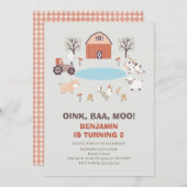 ボーイモダンズオインカバモーファーム誕生日招待状 招待状 (正面/裏面)
