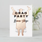 ボーイモダンブラックバラ金ゴールド卒業パーティー 箔招待状 (立ち正面)