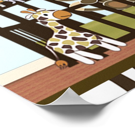 ボーイモンキージャングルサファリクリブベビーシャワーバナーB ポスター (角)