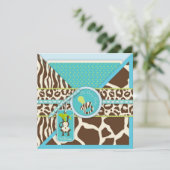 ボーイモンキージャングルサファリベイビーシャワー 招待状 (スタンド正面)