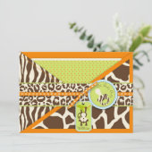 ボーイモンキージャングルサファリベビーシャワー 招待状 (スタンド正面)