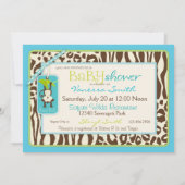 ボーイモンキージャングルサファリベビーシャワー 招待状 (裏面)