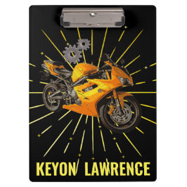 ボーイモーターバイクバイクブラック&金ゴールドカスタム クリップボード