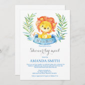 ボーイライオンベビーシャワーバイメール招待状 招待状 (正面/裏面)