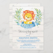 ボーイライオンベビーシャワーバイメール招待状 招待状 (正面/裏面)