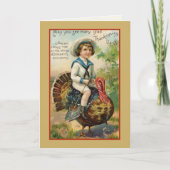 ボーイライディングターキーカスタムヴィンテージ感謝祭 シーズンカード (正面)