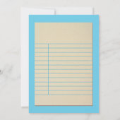 ボーイライブラリカードベビーシャワーブルー招待状 招待状 (裏面)