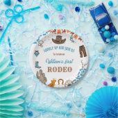 ボーイラウンドファーストロデオ1stパーティー誕生日 ペーパープレート (パーティー)