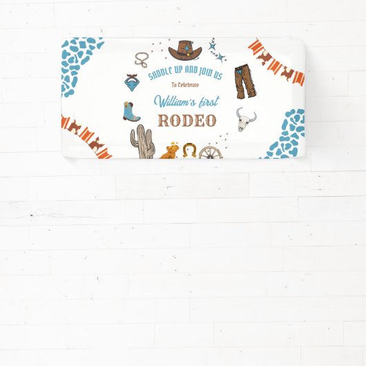 ボーイラウンドファーストロデオ1stパーティー誕生日 横断幕 (インサイチュ)