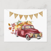 ボーイリトルカボチャ秋ベビーシャワーブックカード インビテーションポストカード (裏面)