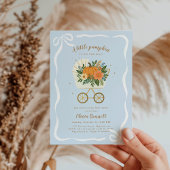 ボーイリトルカボチャ赤ちゃんシャワー招待状ブルー 招待状