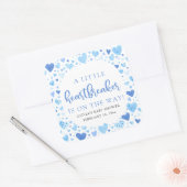 ボーイリトルハートブレーカーブルーバレンタインデーシャワー スクエアシール (封筒)