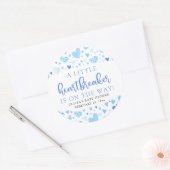 ボーイリトルハートブレーカーブルーバレンタインデーシャワー ラウンドシール (封筒)