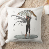 ボーイレインフェアリーとリーフ装飾用クッション クッション (ブランケット)