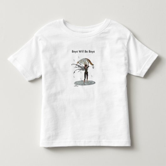 ボーイレインフェアリー、リーフ幼児のTシャツ付き トドラーTシャツ (正面)