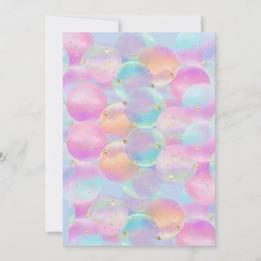 ボーイレインボーバルーン青アーチ赤ちゃんシャワー 招待状 (裏面)