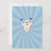 ボーイレトロハロウィン不気味ビーブスブルー誕生日 招待状 (裏面)