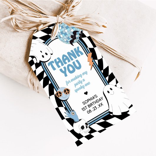 ボーイレトロ幽霊ハロウィーン誕生日メッセージカード ギフトタグ