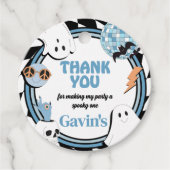 ボーイレトロ幽霊ハロウィーン誕生日ラウンド フェイバータグ (正面)