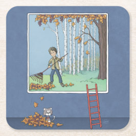 ボーイレーキ葉スクエア紙コースター スクエアペーパーコースター