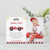 ボーイレースカーバースデーパーティーサンキューカード 招待状 (スタンド正面)