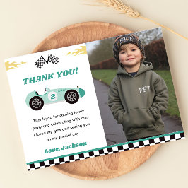 ボーイレースカーバースデーパーティーサンキューカード 招待状