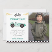 ボーイレースカーバースデーパーティーサンキューカード 招待状 (正面)