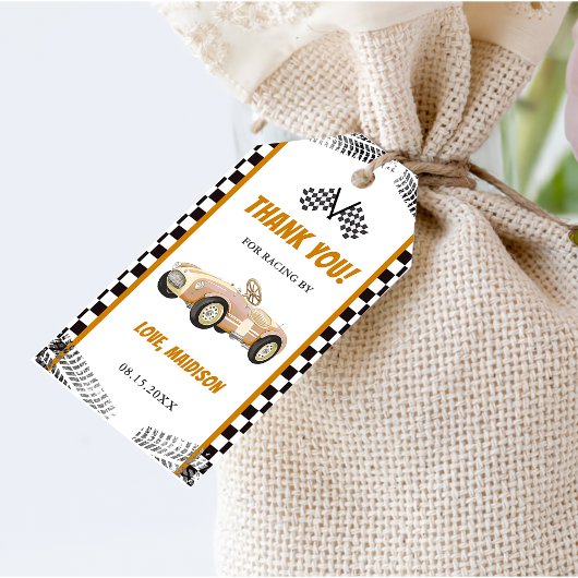 ボーイレースカー誕生日パーティー ギフトタグ