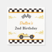 ボーイレースカー誕生日パーティー スタンダードカクテルナプキン (正面)