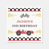 ボーイレースカー誕生日パーティー スタンダードカクテルナプキン (正面)