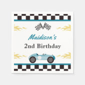 ボーイレースカー誕生日パーティー スタンダードカクテルナプキン (正面)