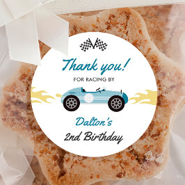 ボーイレースカー誕生日パーティー ラウンドシール