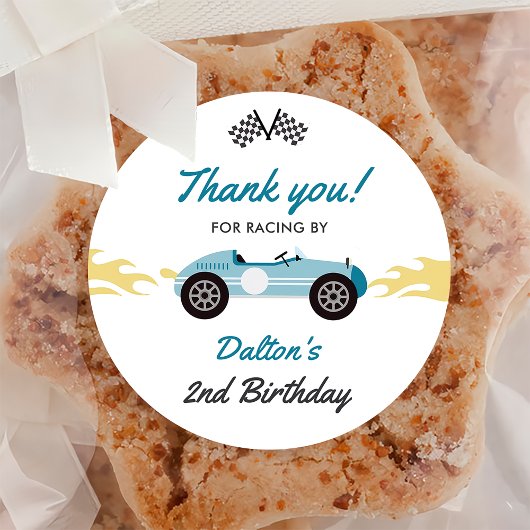 ボーイレースカー誕生日パーティー ラウンドシール