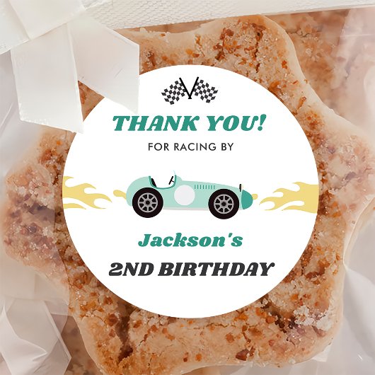 ボーイレースカー誕生日パーティー ラウンドシール