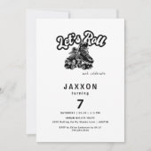 ボーイローラースケートで滑る誕生日パーティー 招待状 (正面)