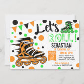ボーイローラーブレード招待状ローラーブレードパーティーボーイフレンド 招待状 (正面)