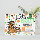 ボーイローラーブレード招待状ローラーブレードパーティーボーイフレンド 招待状 (スタンド正面)